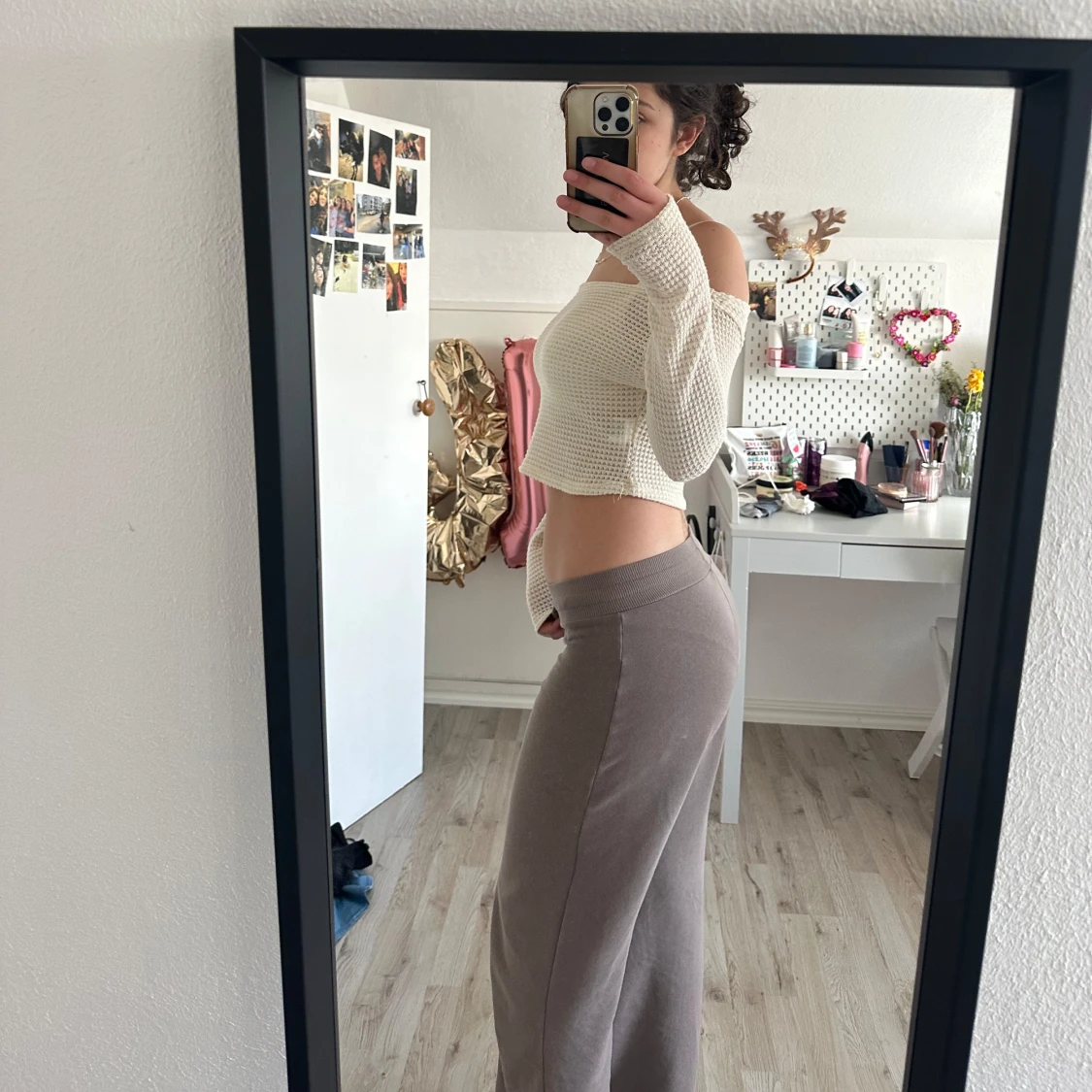 Vit croppad stickad tröja från Shein - 4