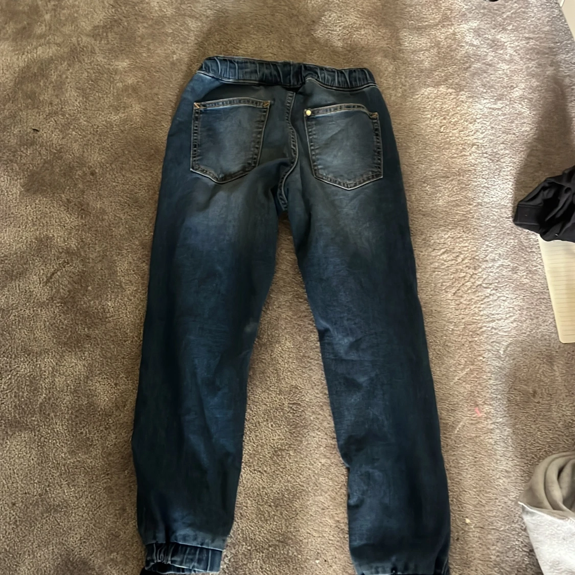 Blå joggerjeans med resår och snörning från H&M - 1