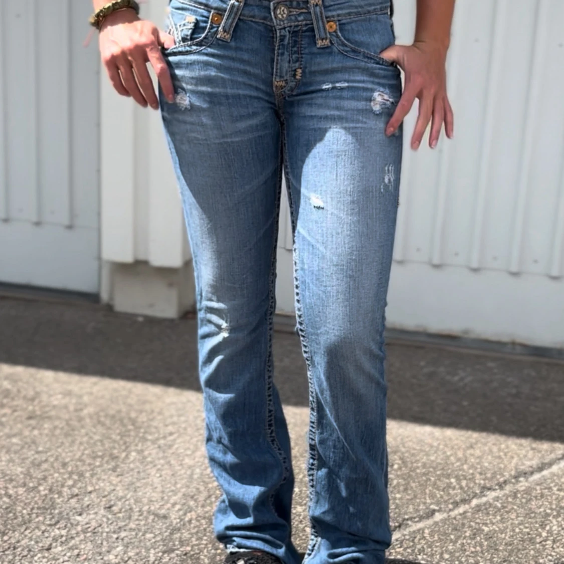 Lågmidjade bootcut jeans - 1