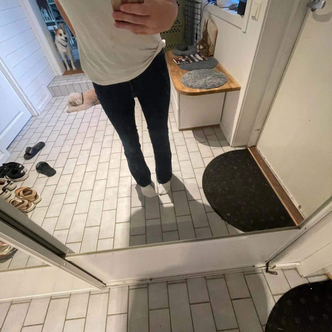 Mörkblå bootcut jeans