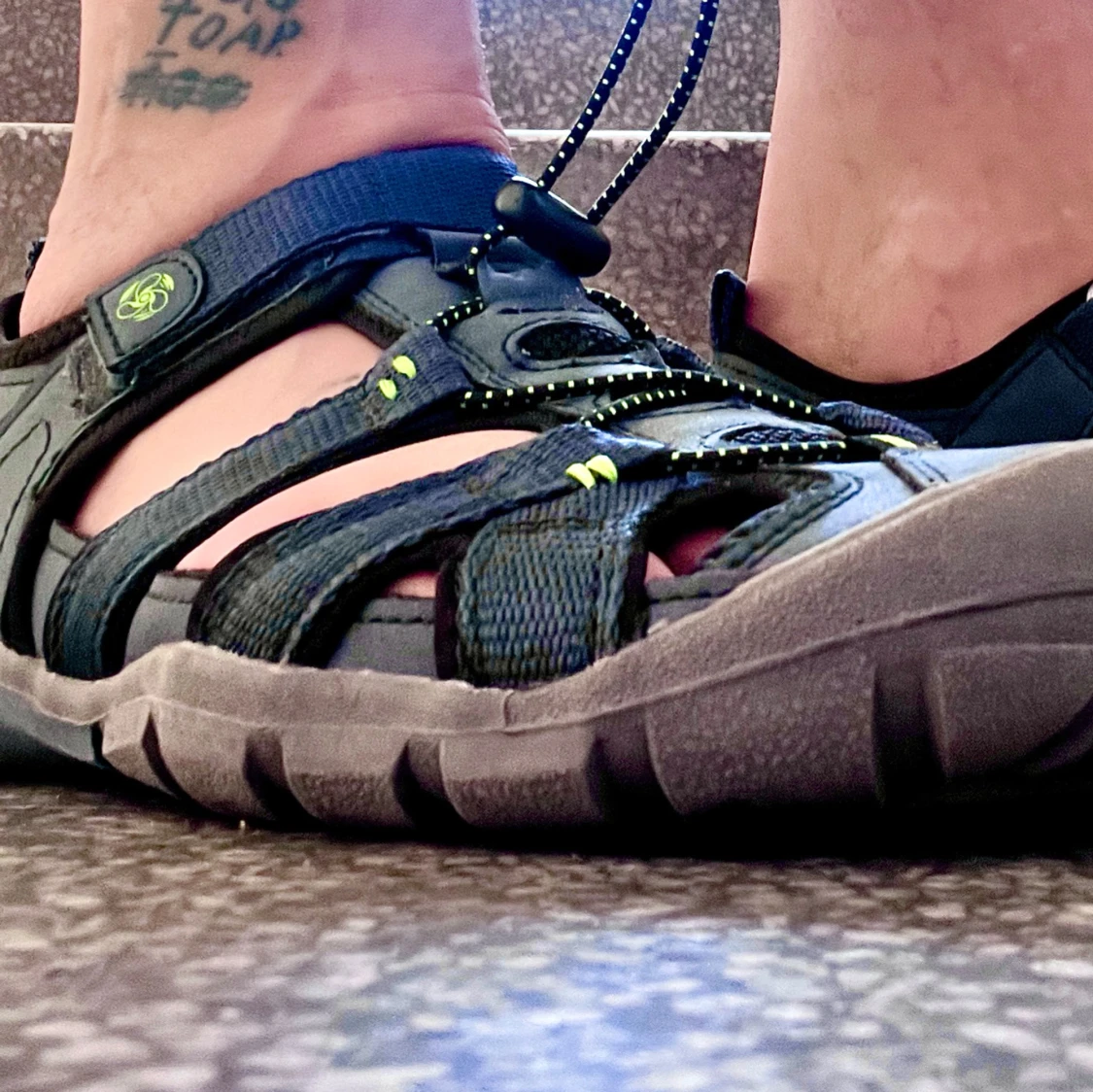 Blå sportiga sandaler med snörning - 3