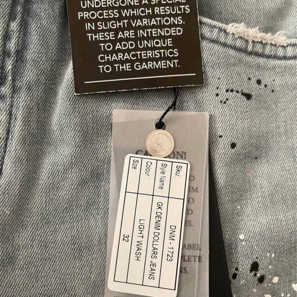 Grå skinny jeans från GH, stl 32 - 4