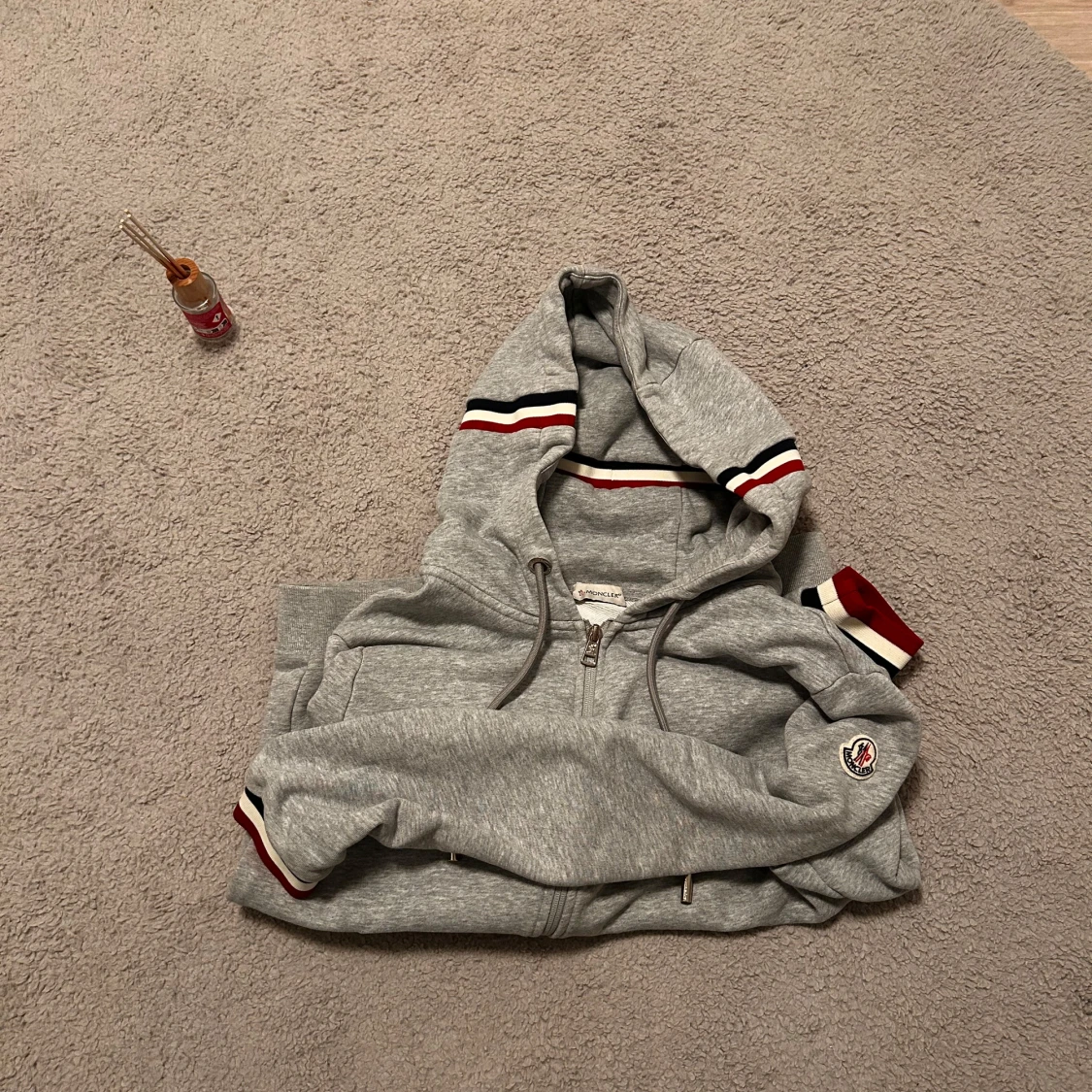 Grå Moncler hoodie med dragkedja - 4