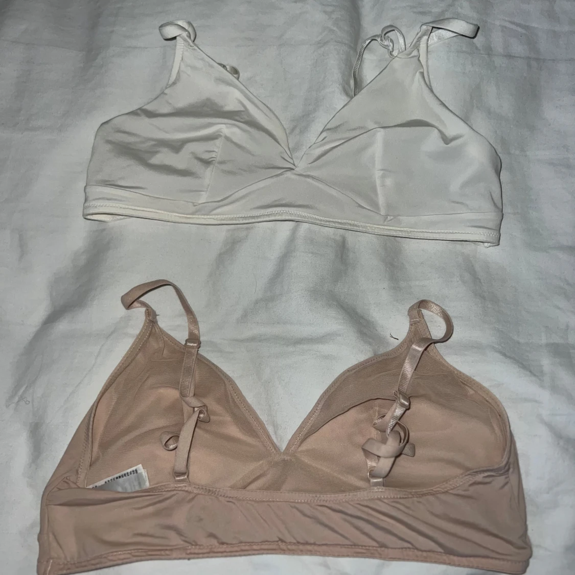 2-pack linnetoppar H&M vit & beige S - 2