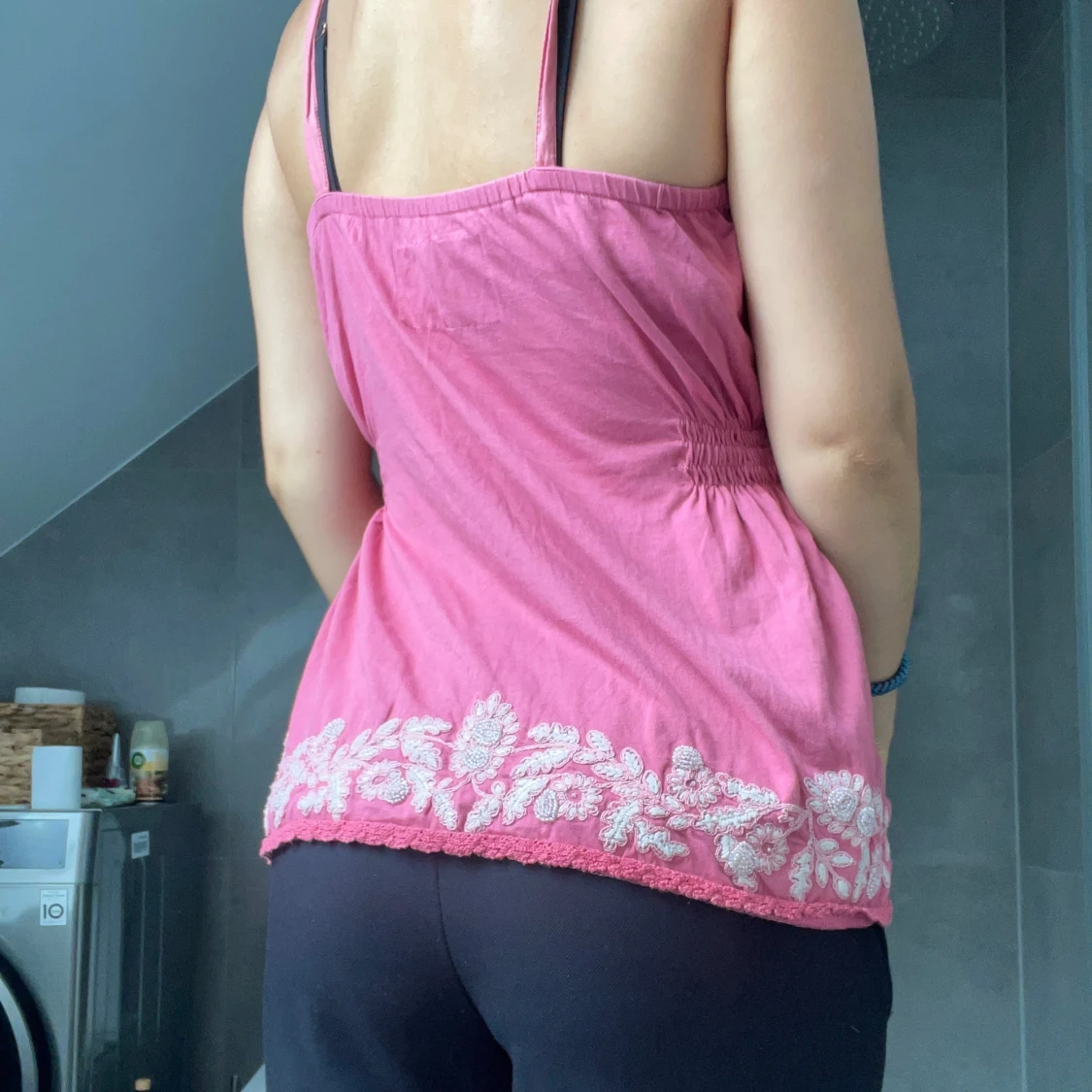 Rosa broderad linnetopp från Next - 2