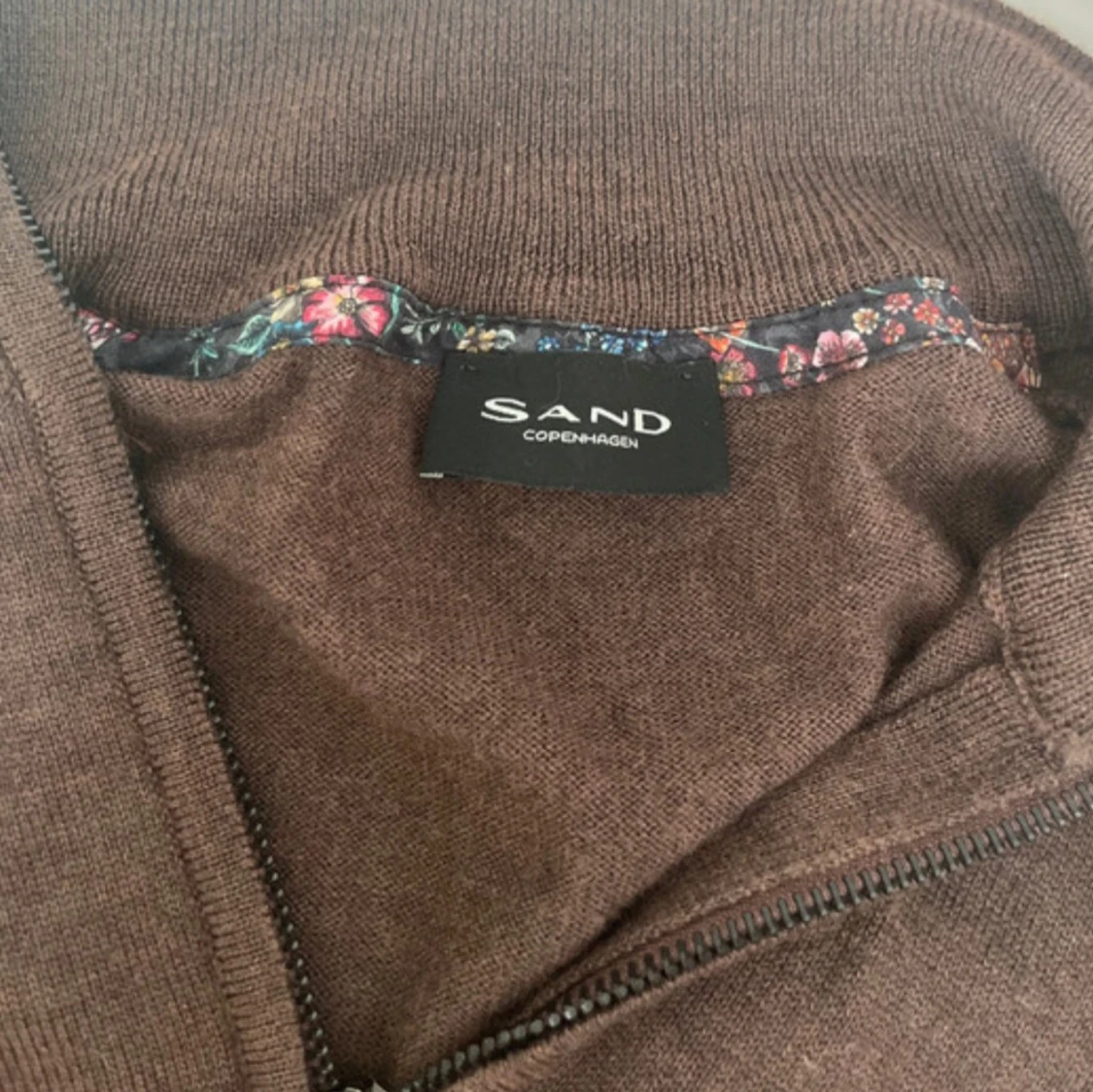 Brun Merinoull half-zip tröja från Sand Copenhagen - 3