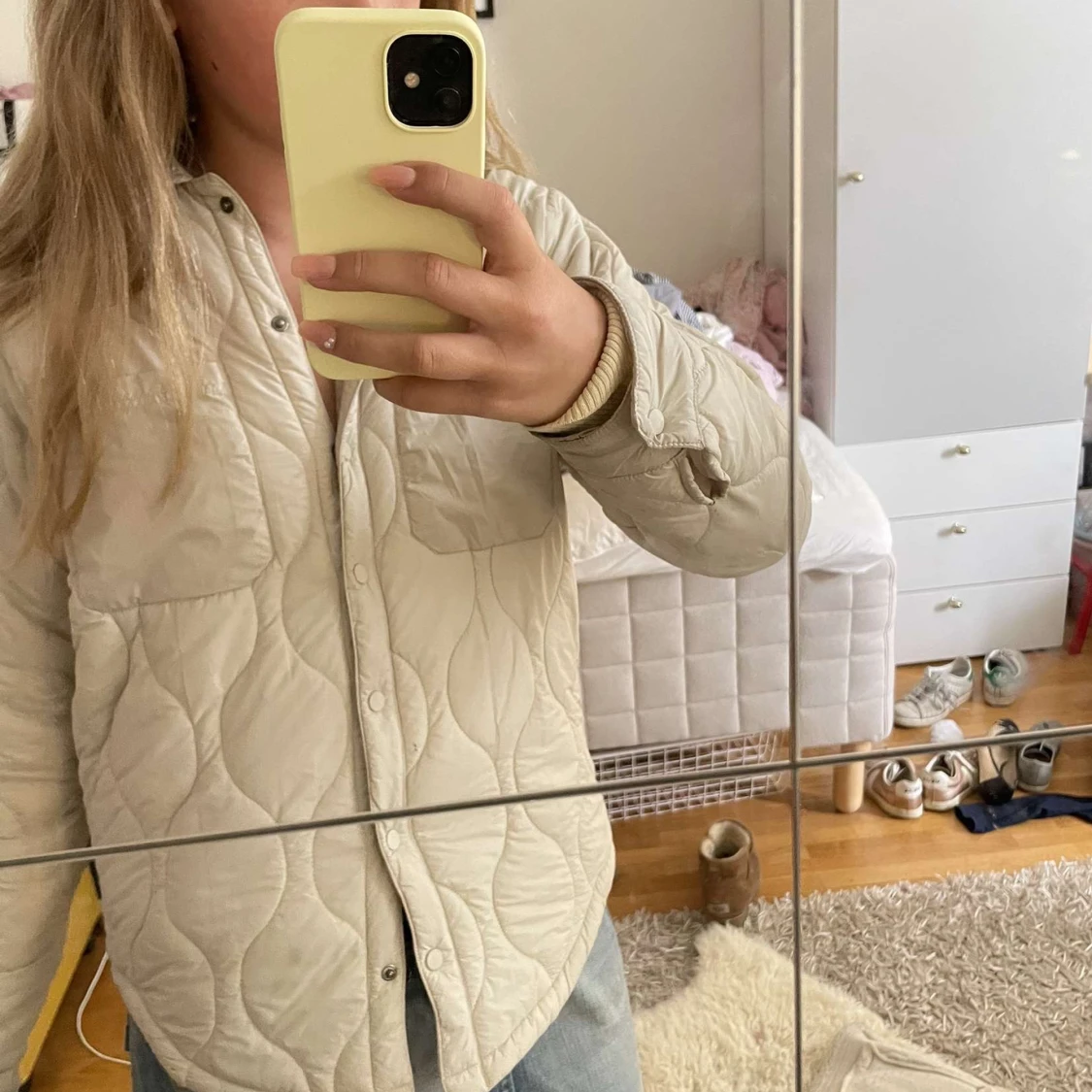 Beige quiltad jacka från SAMSA Young - 1