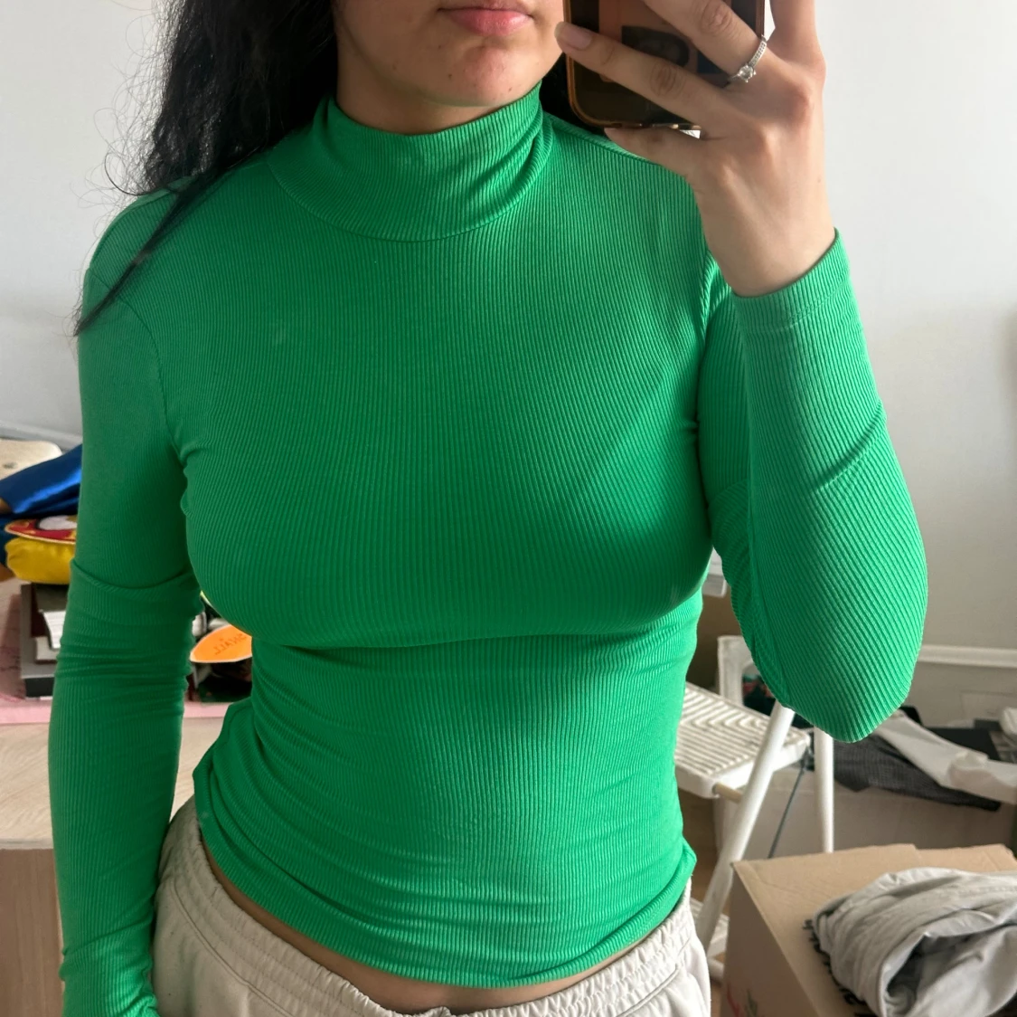 Grön turtleneck - 90