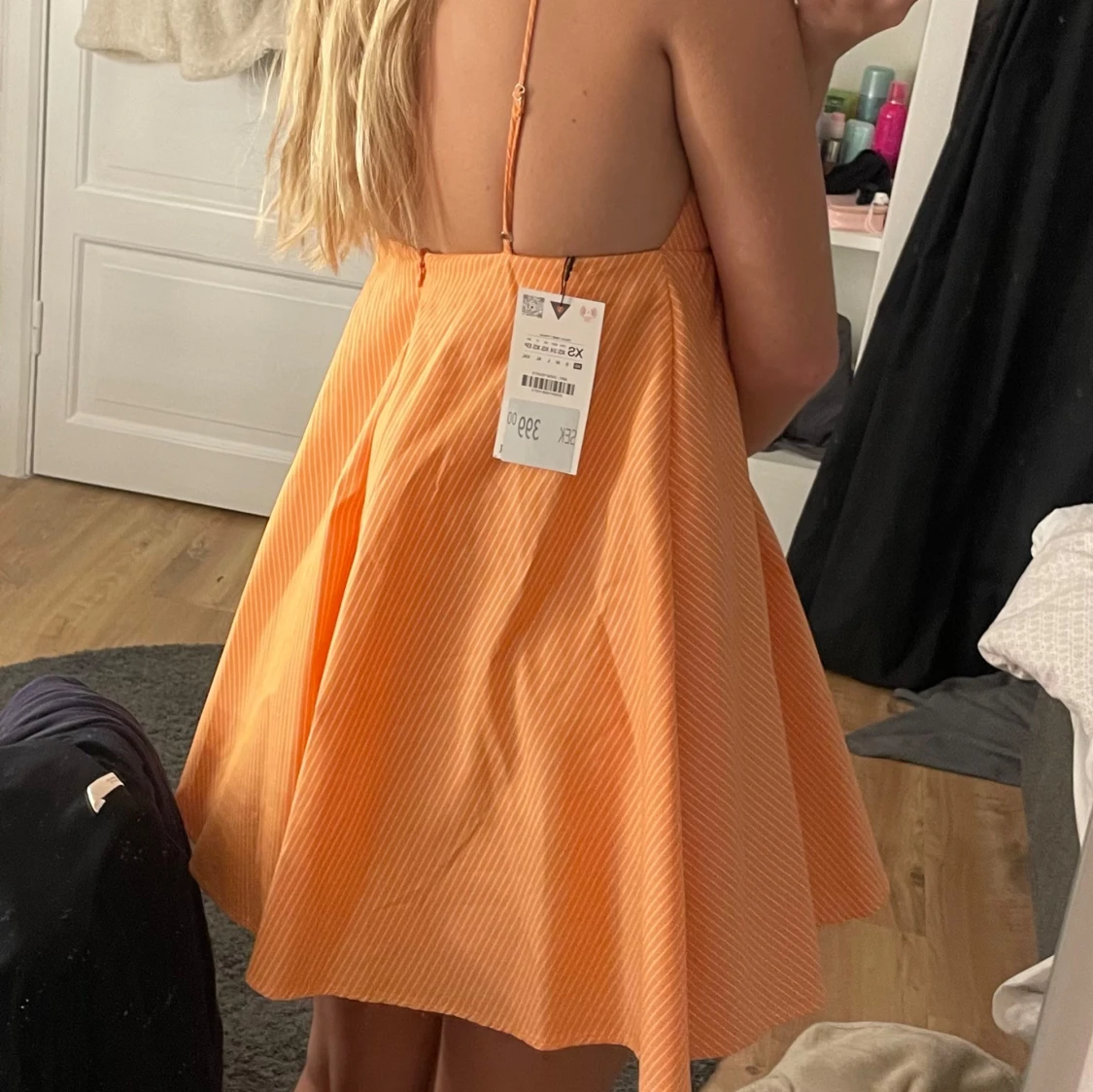 Orange klänning zara - 1