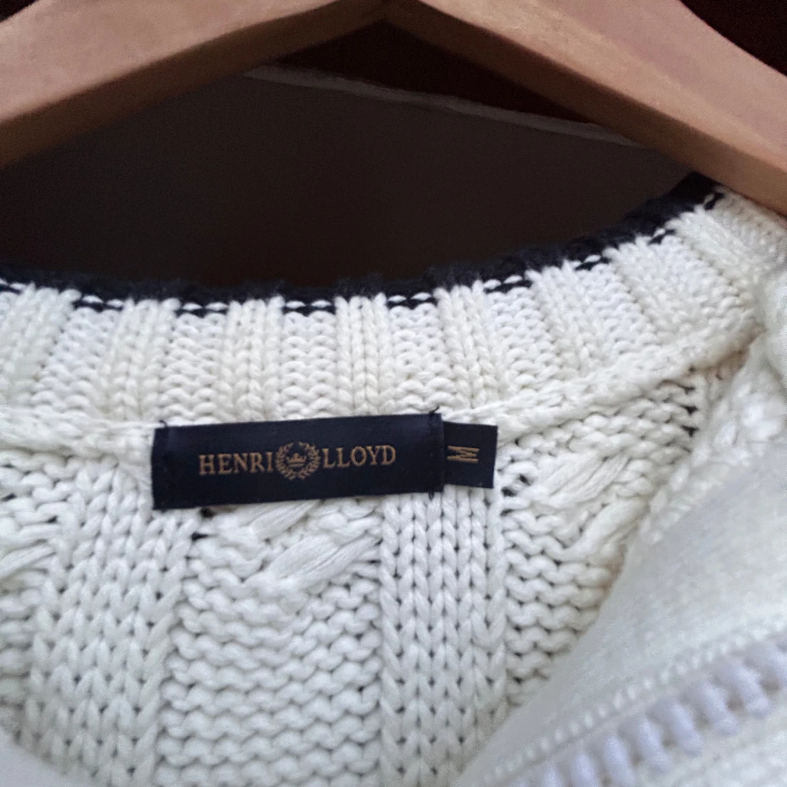Vit kabelstickad tröja Henri Lloyd - 3