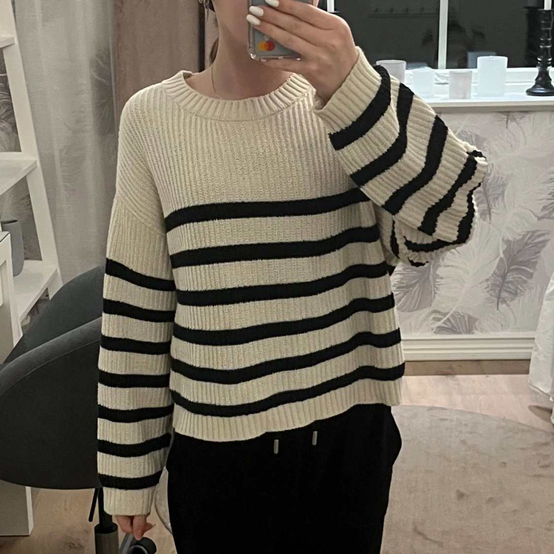 Randig stickad tröja från Lindex