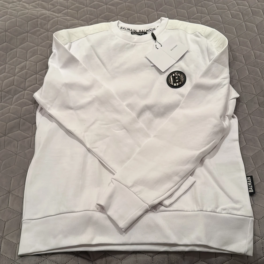 Vit sweatshirt från Balmain