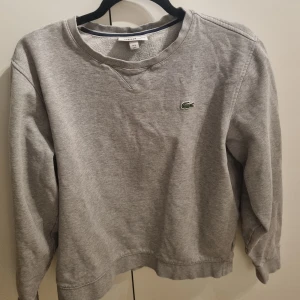 Grå tröja från Lacoste - Grå sweatshirt från Lacoste med det ikoniska krokodilmärket på bröstet. Tröjan har långa ärmar och en rund halsringning.