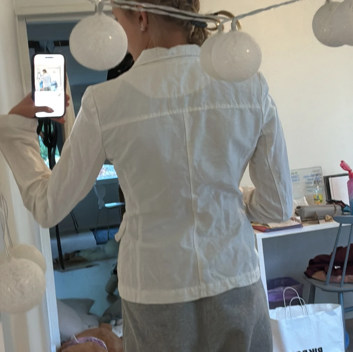 Vit linen blaser från Your Face - 1