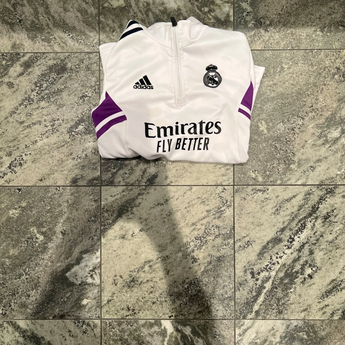 Vit långärmad Real Madrid fotbollströja - 1