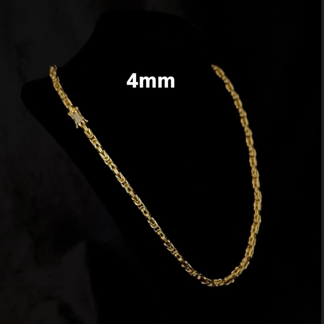 Kejsarlänk Halsband Äkta 14K Guldplätering 4mm