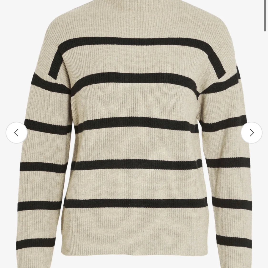 Beige och svart randig polotröja från VILA - 1