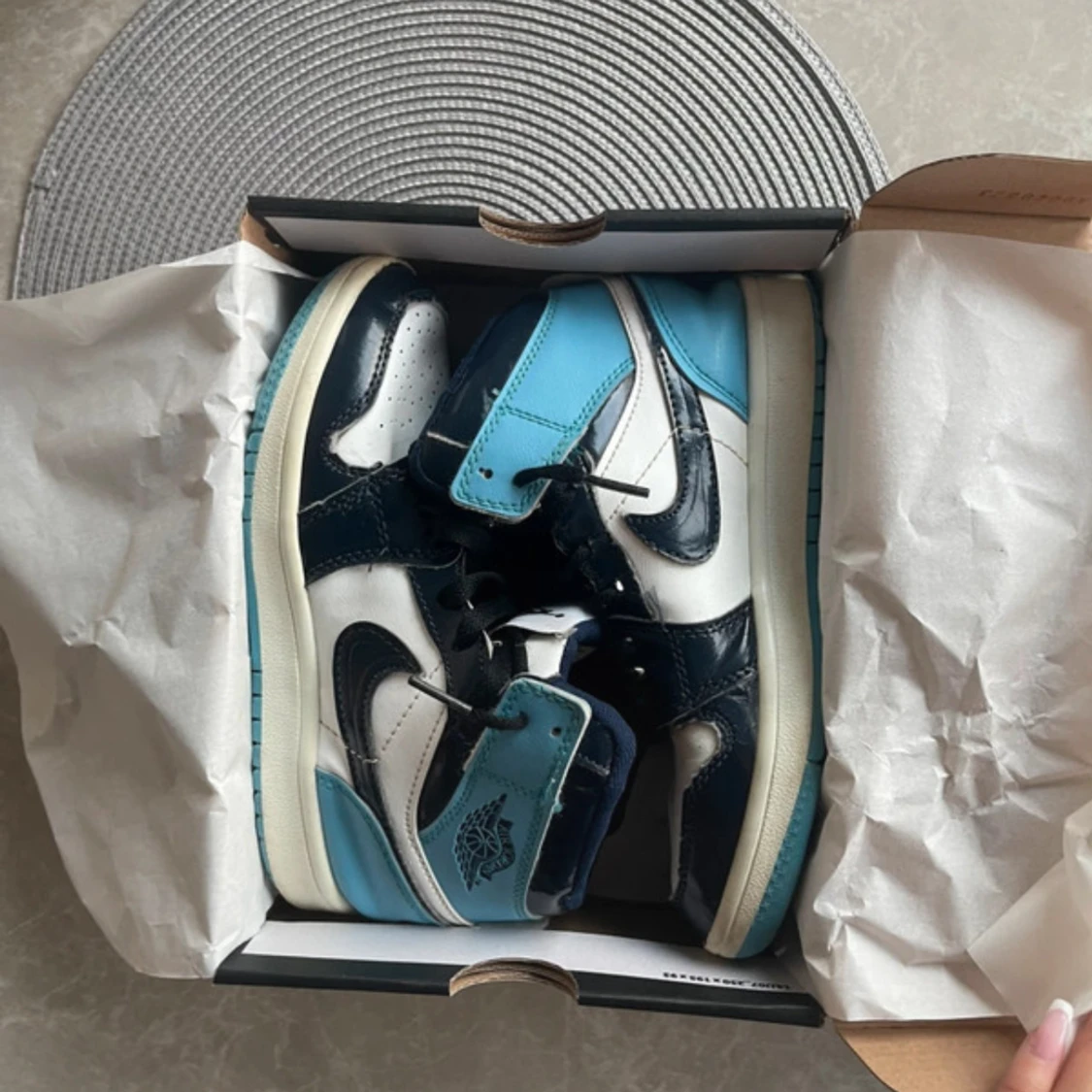 Nike Air Jordan 1 Mid blå/vit - 2