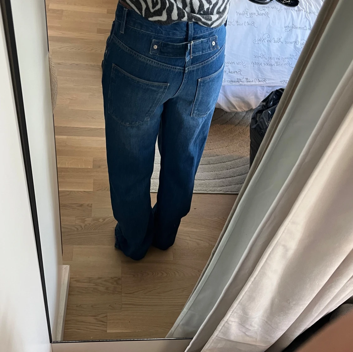 Blå raka jeans från zara - 2