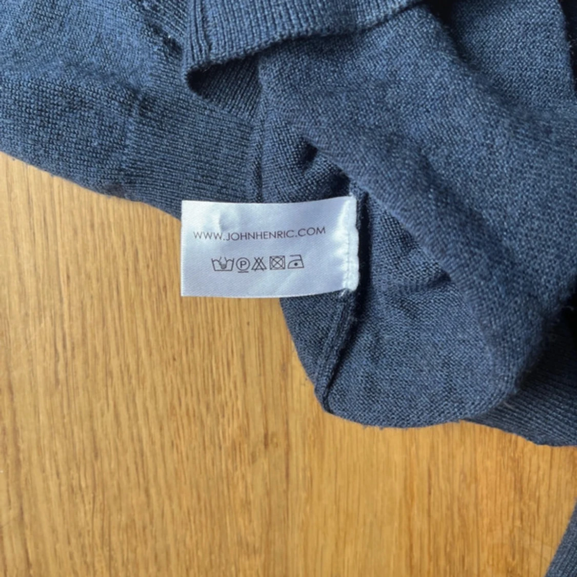 Blå merinoull pikétröja John Henric - 3