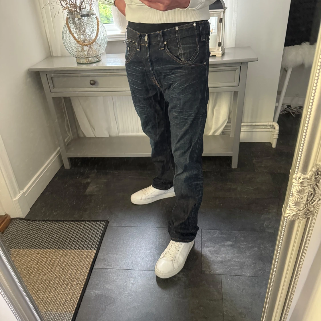 Levi's 504 mörkblå jeans straight fit, vintage  - 2
