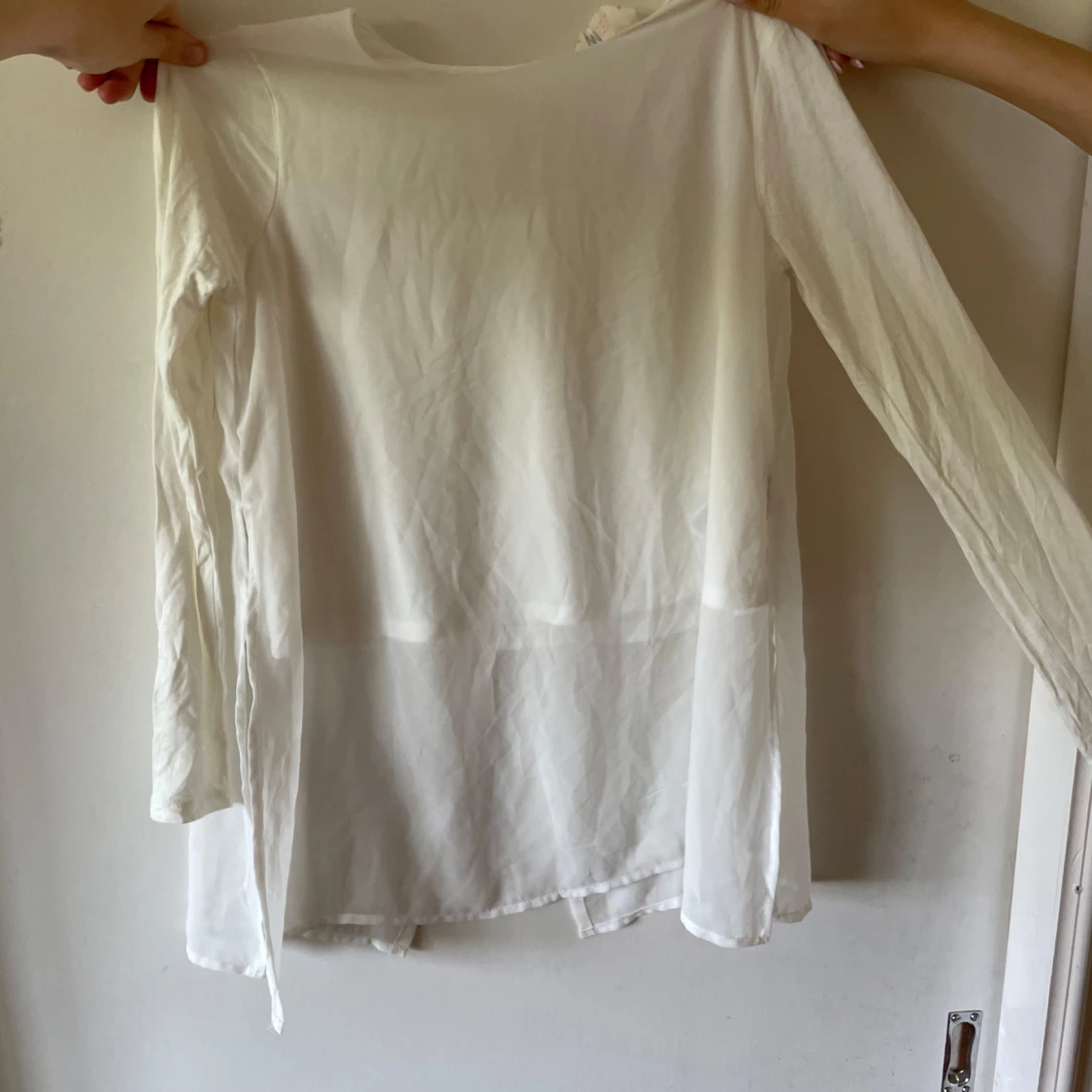 Vit långärmad blus från H&M