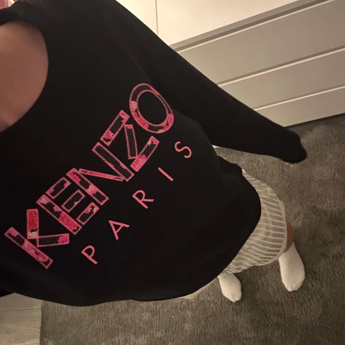 Svart Kenzo sweatshirt med rosa tryck - 1