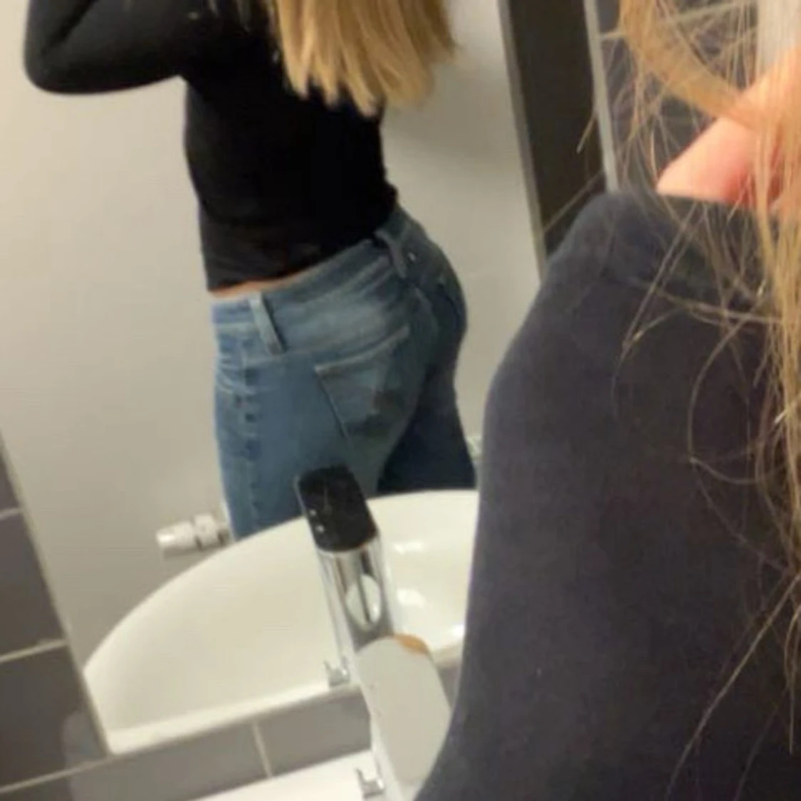 Blå bootcut jeans - 2