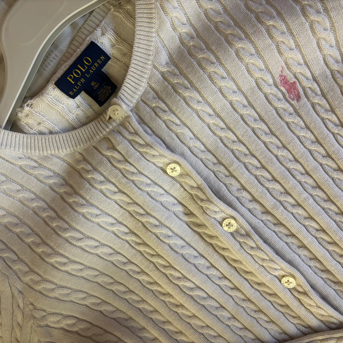 Vit kabelstickad kofta från Polo Ralph Lauren - 2