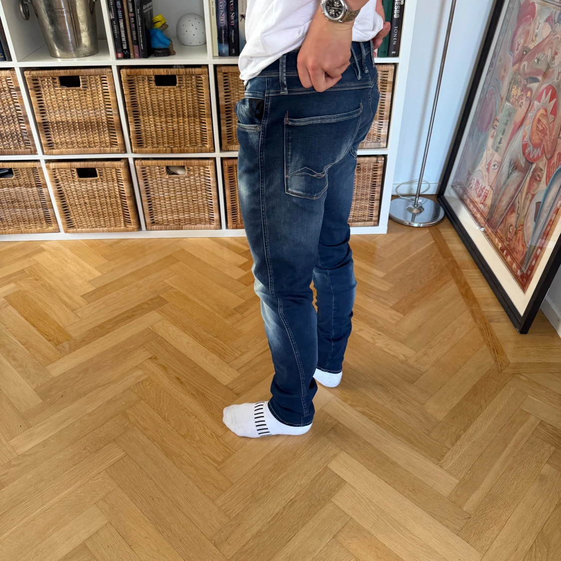 Replay Anbass jeans i mörkblå denim - 1