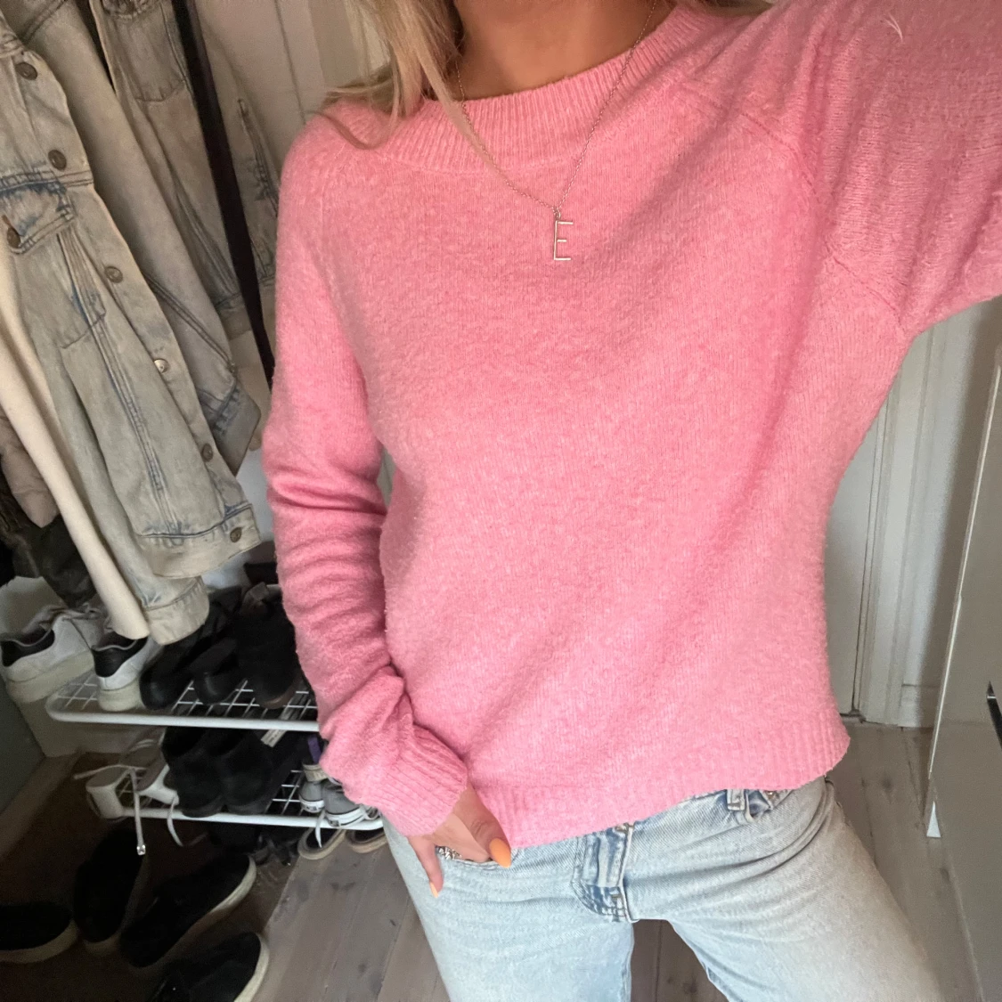 Ljusrosa stickad tröja från Vero Moda - 4