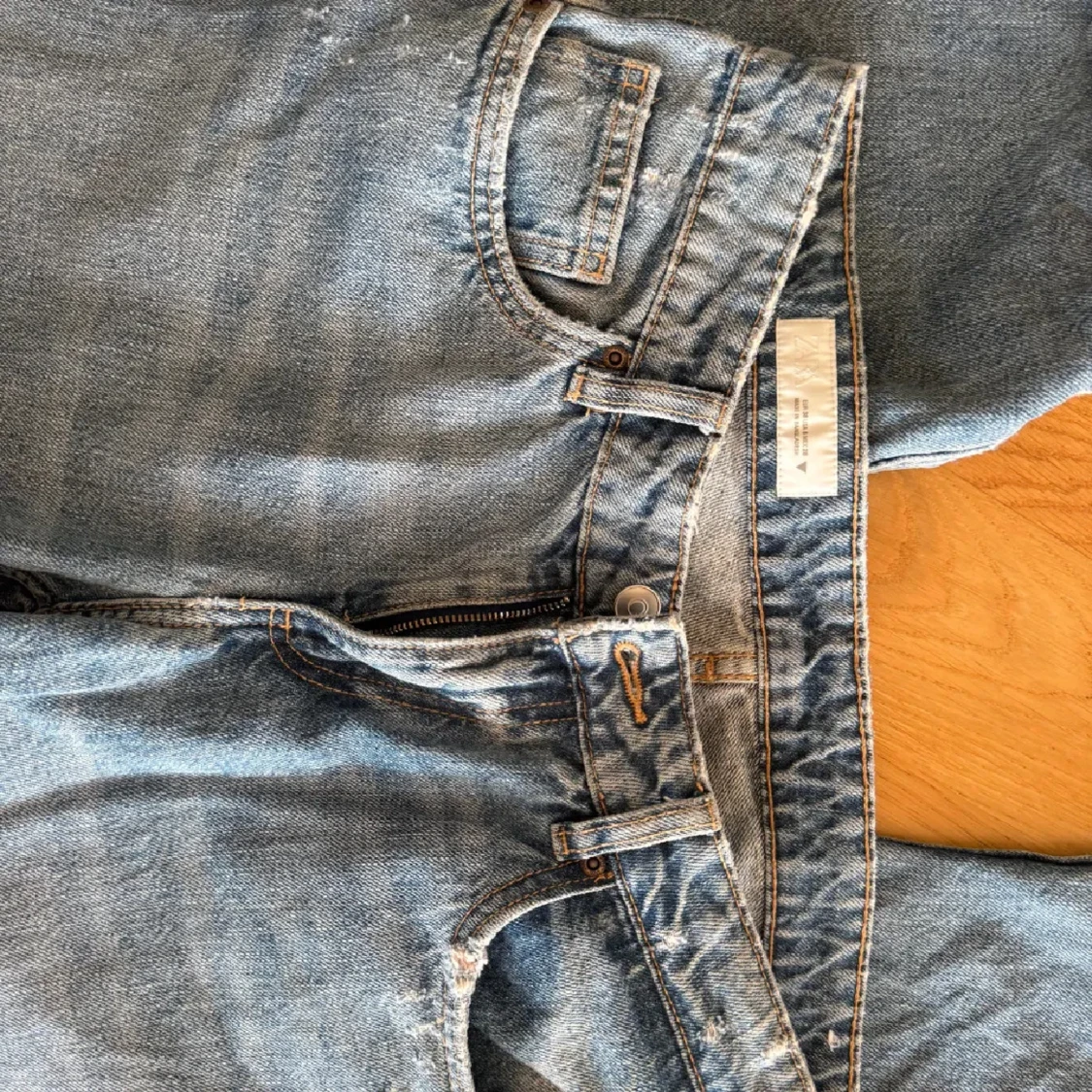 Blå raka jeans från Zara  - 2