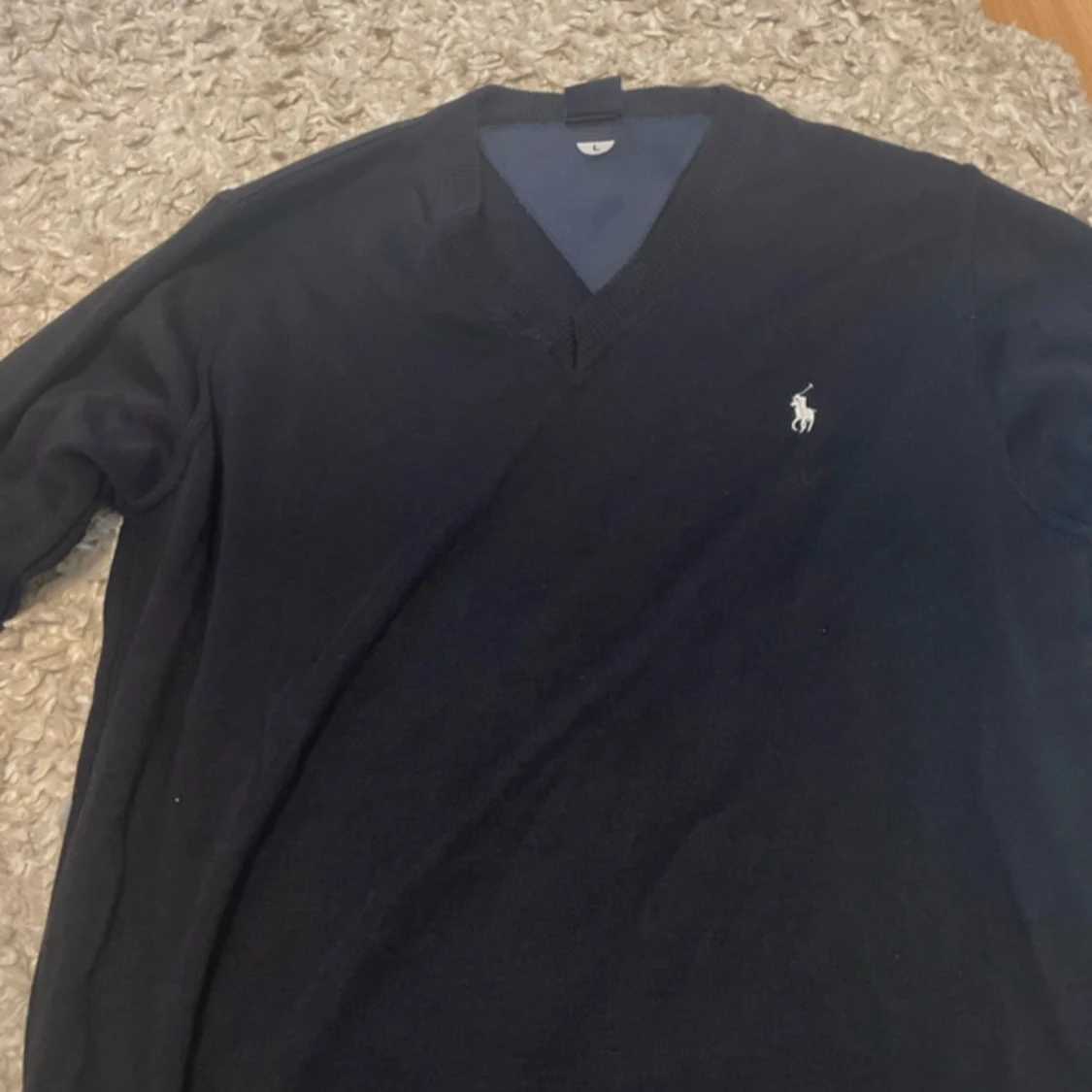 Marinblå v-ringad tröja Polo Ralph Lauren - 1