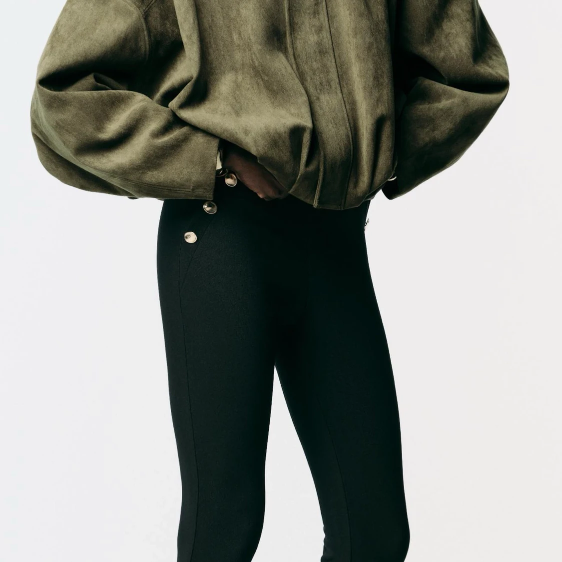 Oversized mockajacka i olivgrönt - 2