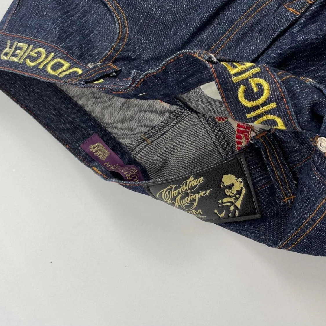 Christian Audigier jeansshorts med broderi - 3