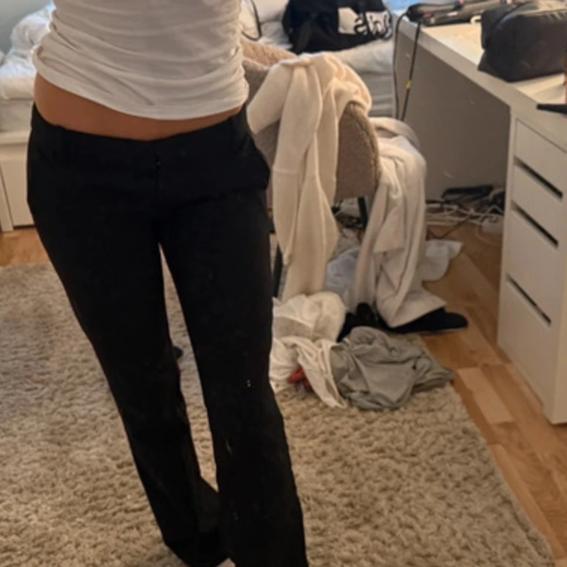 Svarta bootcut kostymbyxor - 1