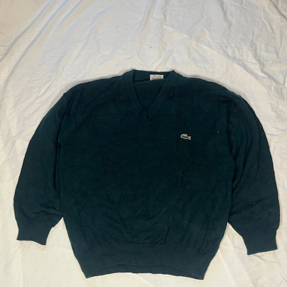 Mörkgrön stickad tröja från Lacoste - 1