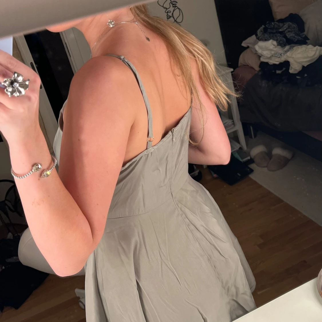 Snygg grön mini klänninh - 2