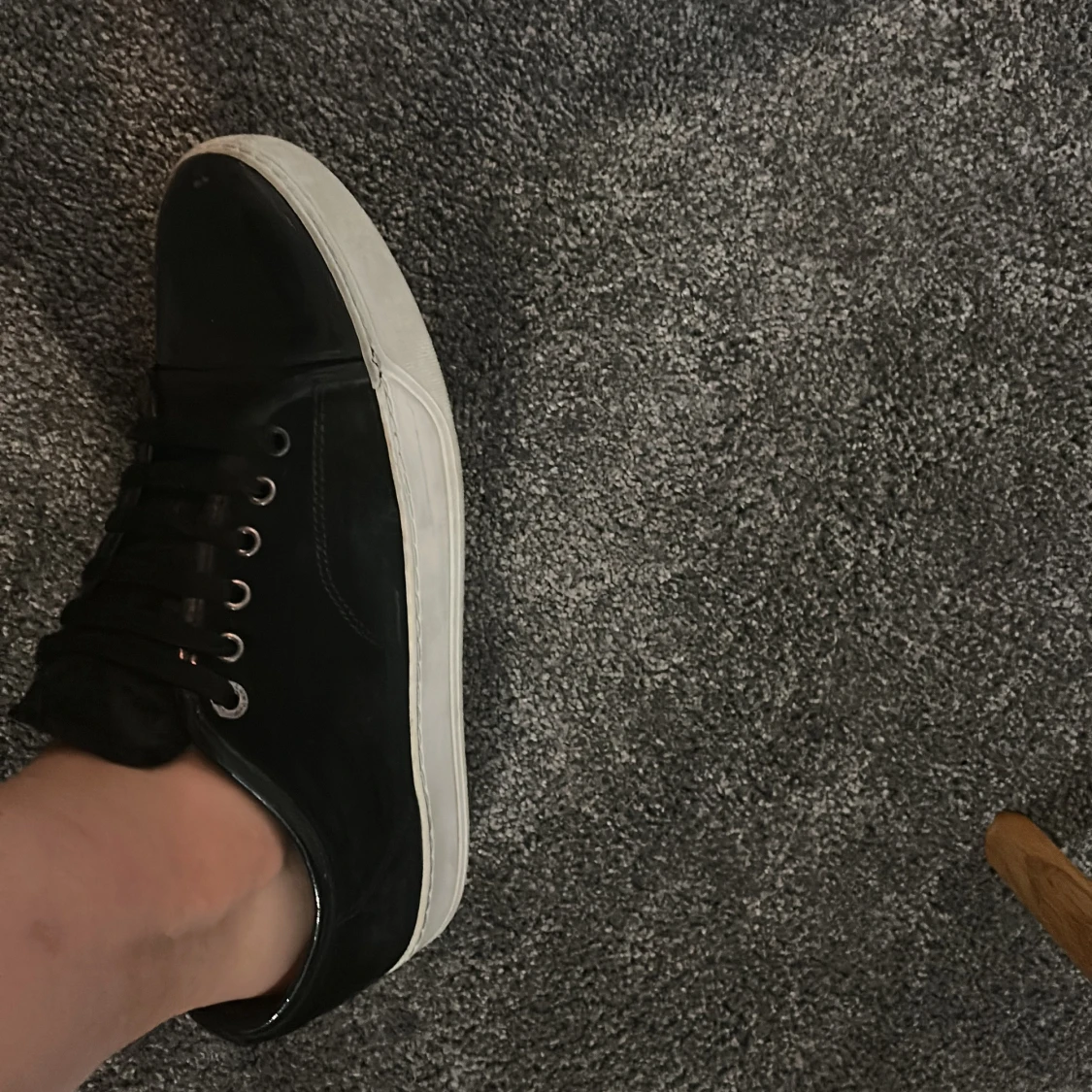 Svarta sneakers från Lanvin i mocka - 3