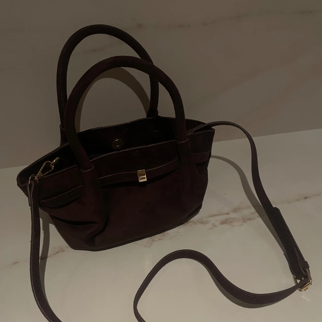 Brun mocka handväska - 1