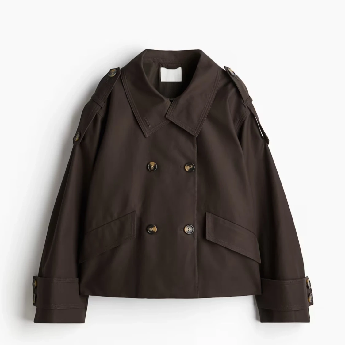 Brun trenchcoat med knappar - 4