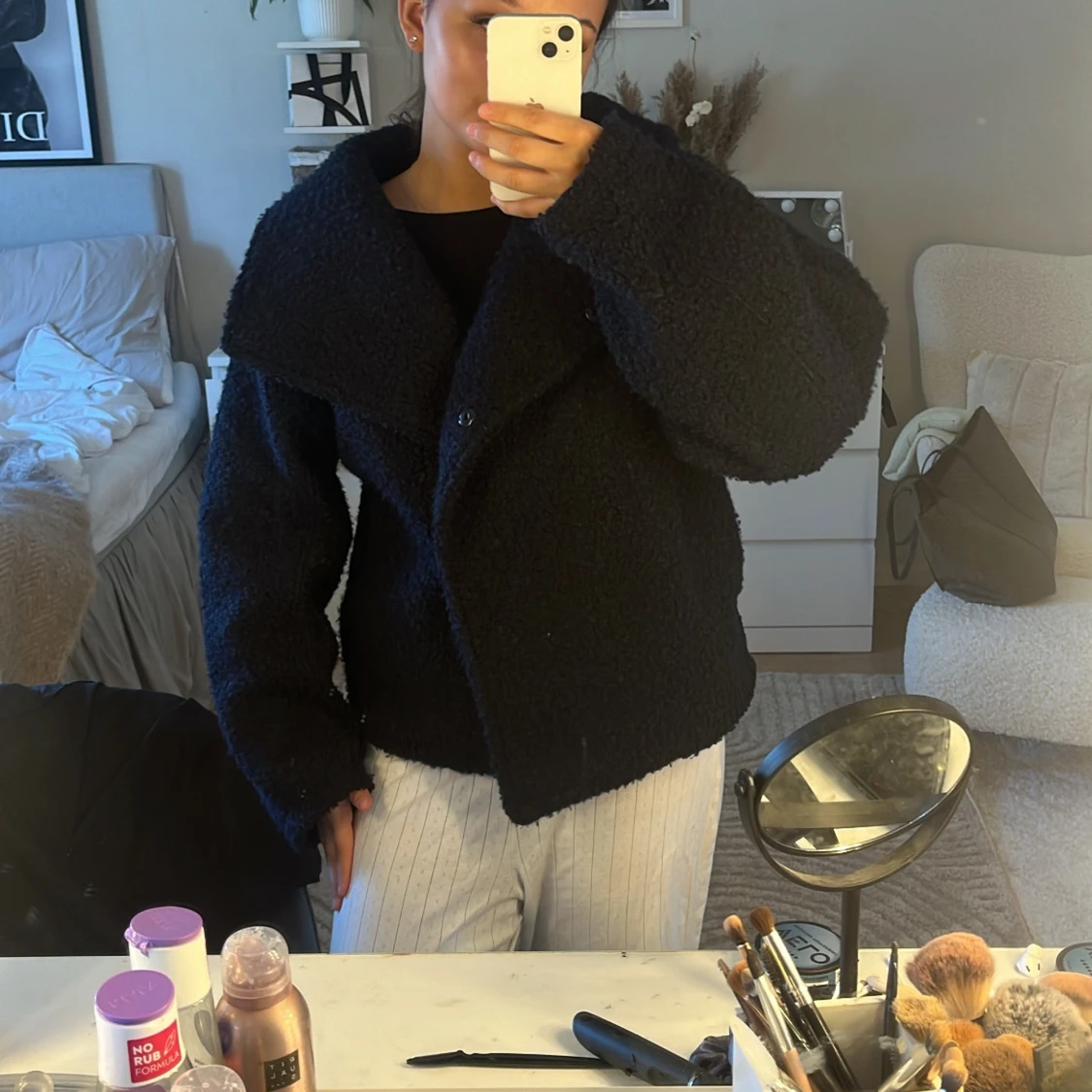 Mörkblå teddyjacka - 1