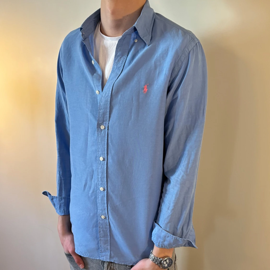 Blå linneskjorta från Ralph Lauren - 1