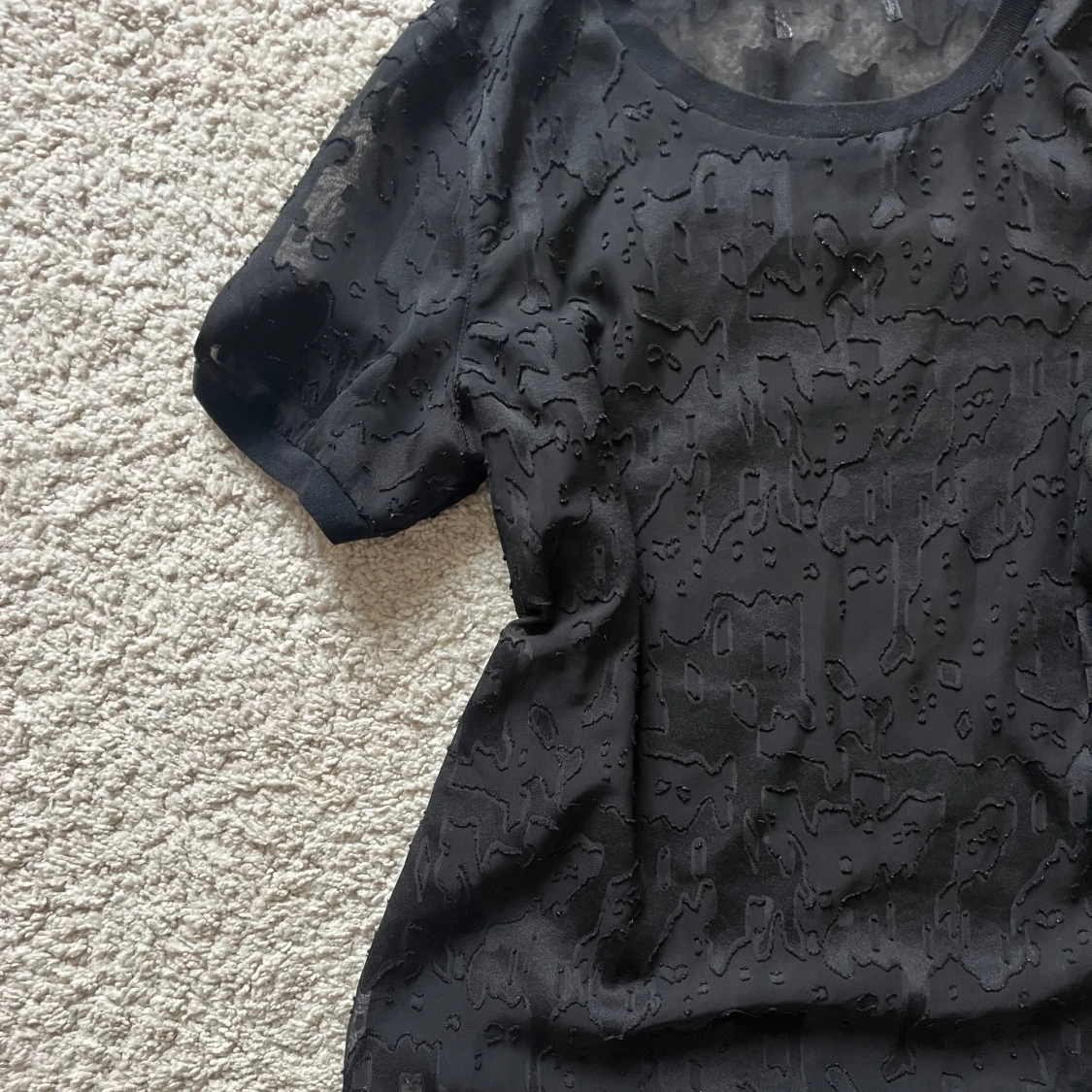 Svart spets T-shirt - 1