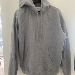 Grå hoodie från Vailent - Säljer en klassisk grå hoodie från Vailent i storlek L. Tröjan har huva med dragsko och en stor magficka framtill. Perfekt för en avslappnad stil och enkel att matcha med det mesta.