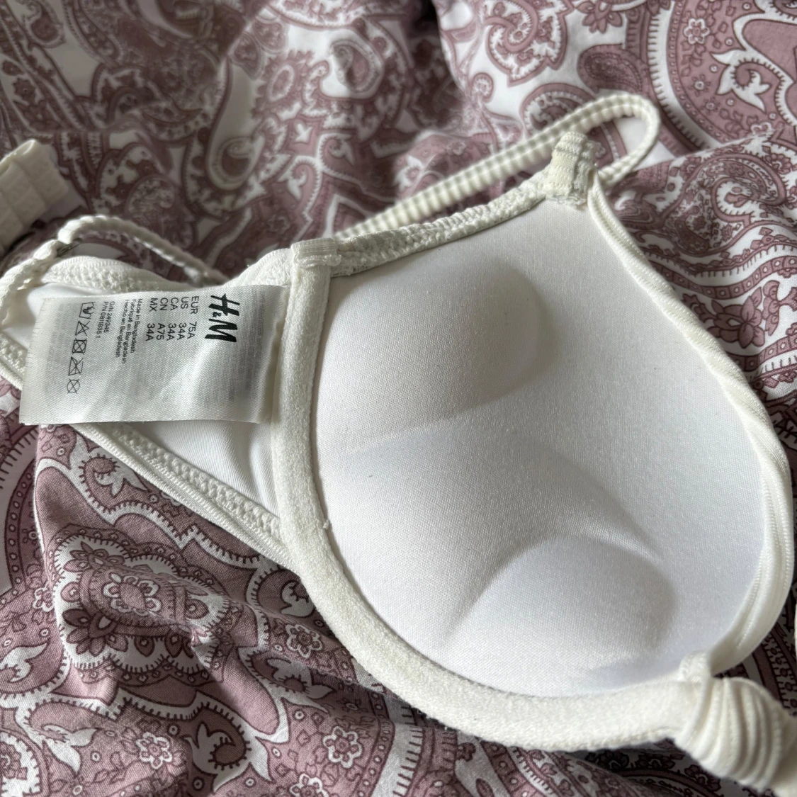 Vit ribbad bikiniöverdel från H&M - 2