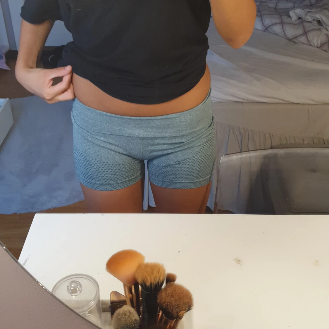 Gröna  tighta träningstights-shorts - 1