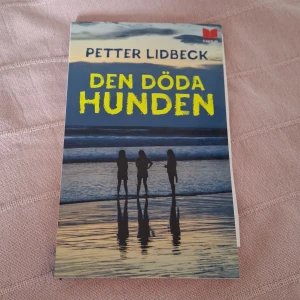 Den döda hunden - En spännande bok med tre ungdomar vid havet i solnedgången. Perfekt för dig som gillar mysterier och berättelser med vänskap och äventyr. Omslaget ger en känsla av både allvar och nyfikenhet – en bok som lockar till sträckläsning!