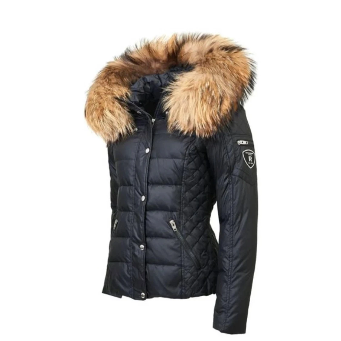 Rockandblue svart dunjacka med äkta päls  - 1