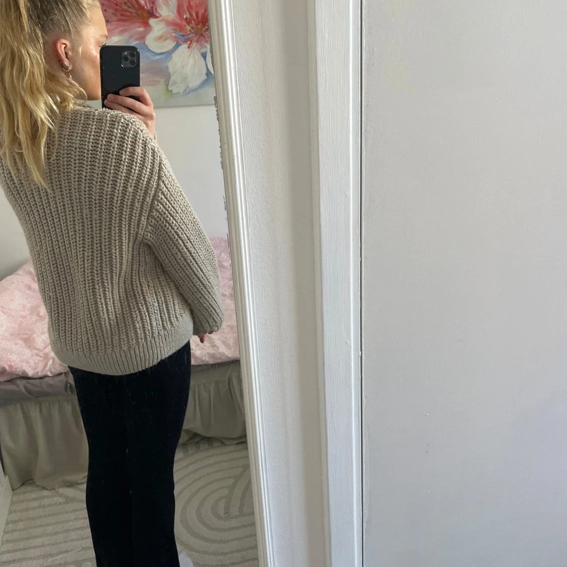 Beige stickad kofta från H&M - 2